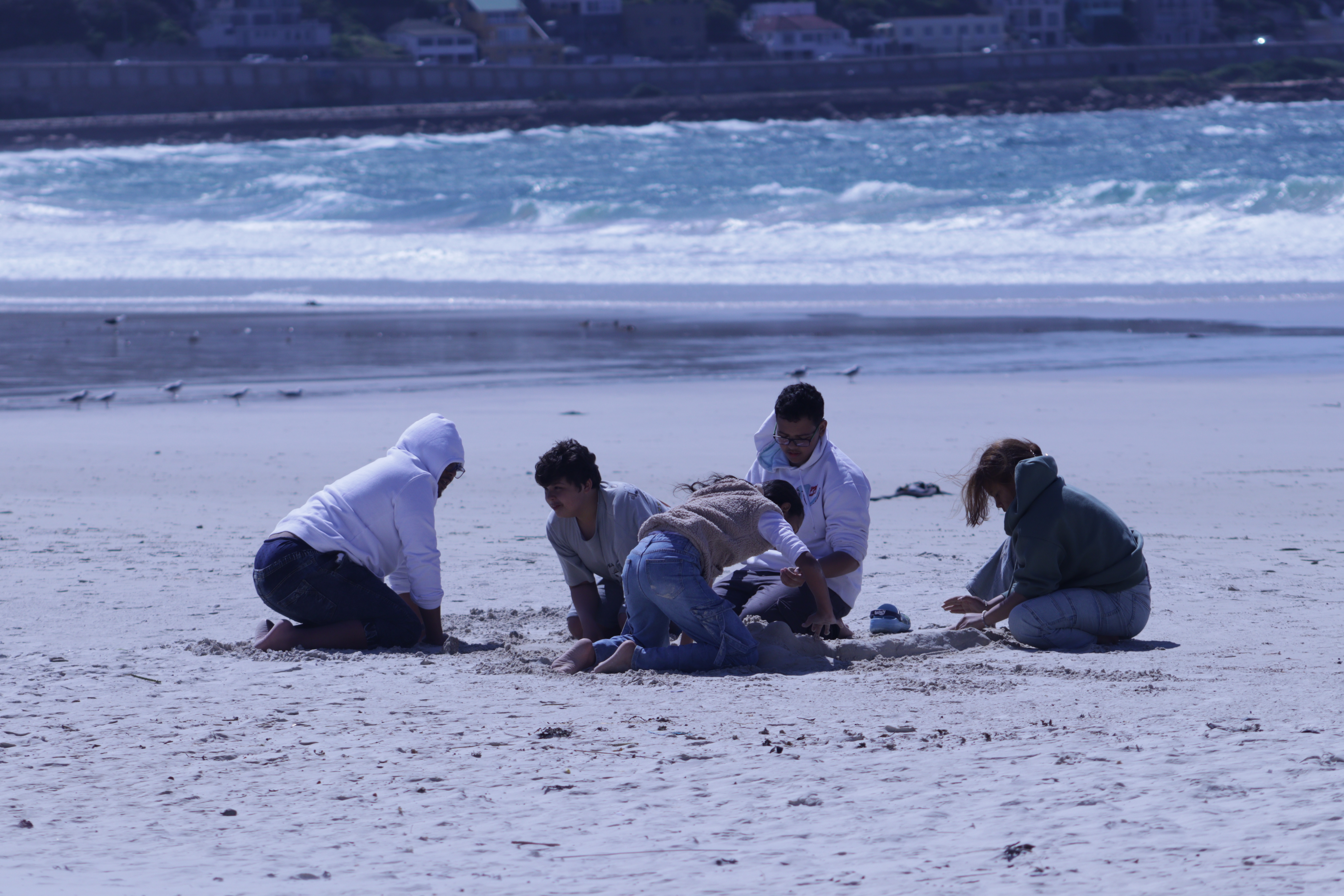 Kids playing on the beach